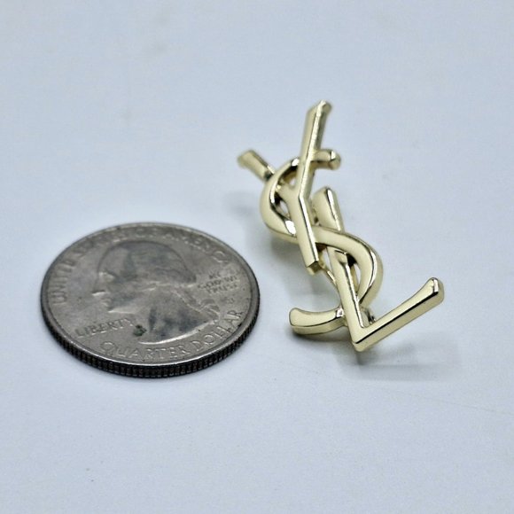 Vintage Gold Yves Saint Laurent YSL Brooch Employee Appreciation Lapel Pin Small - Picture 9 of 11